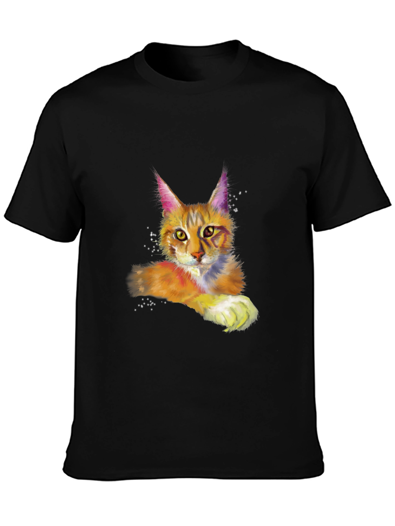 Cat Art Black T-Shirt