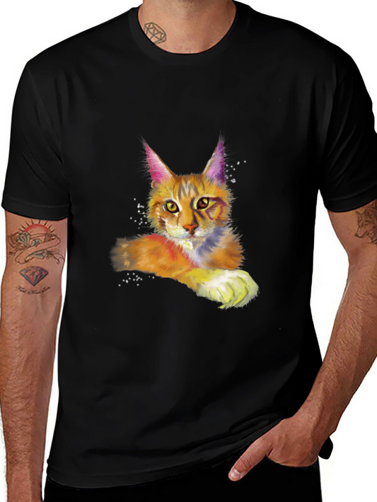 Cat Art Black T-Shirt