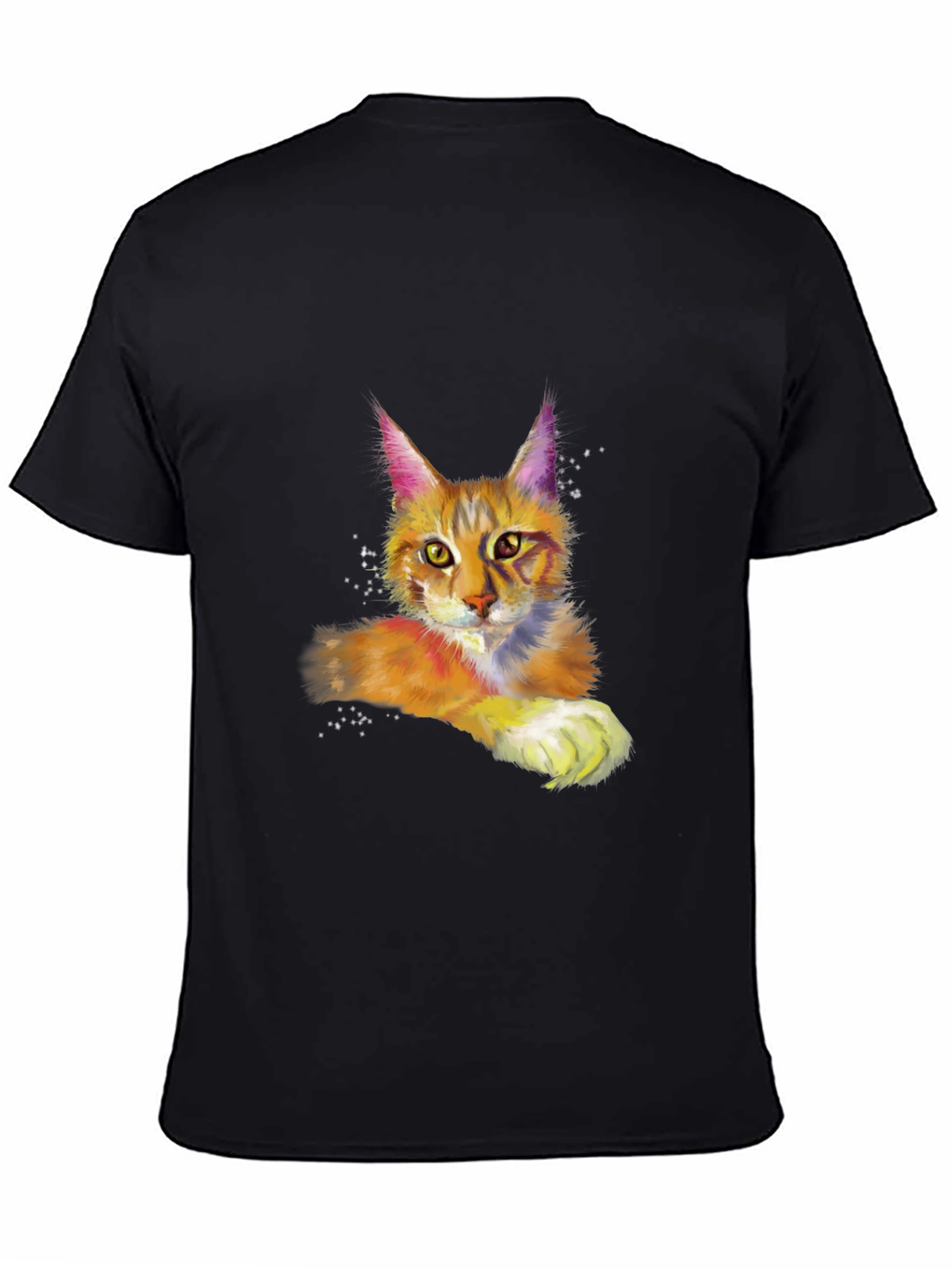 Cat Art Black T-Shirt