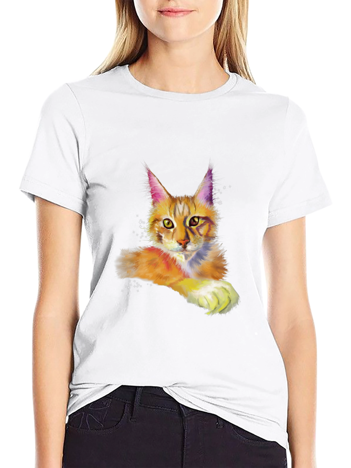 Cat Art Black T-Shirt