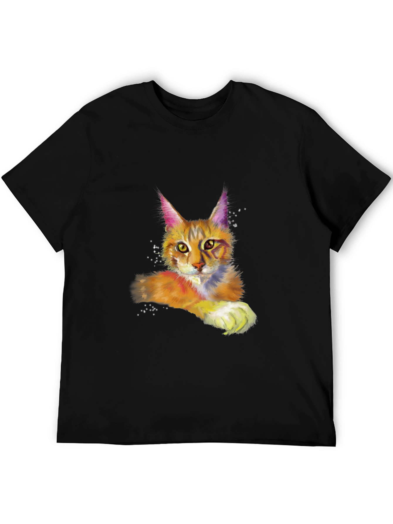 Cat Art Black T-Shirt