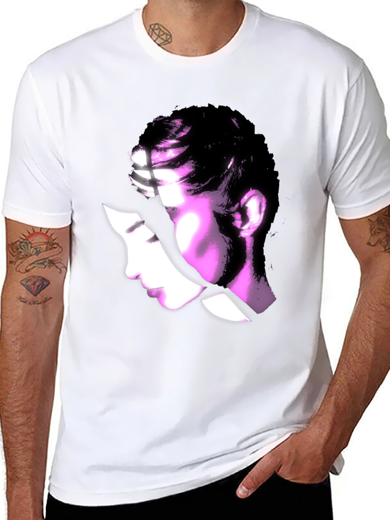 Abstract Woman Graphic Black T-Shirt