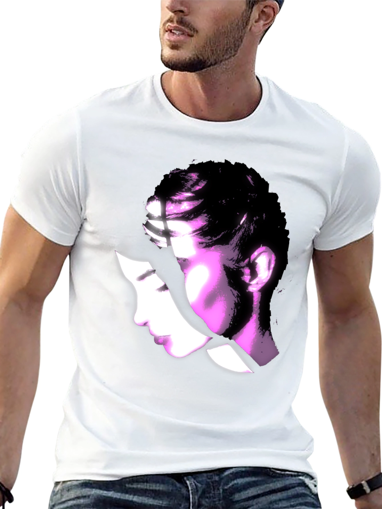 Abstract Woman Graphic Black T-Shirt