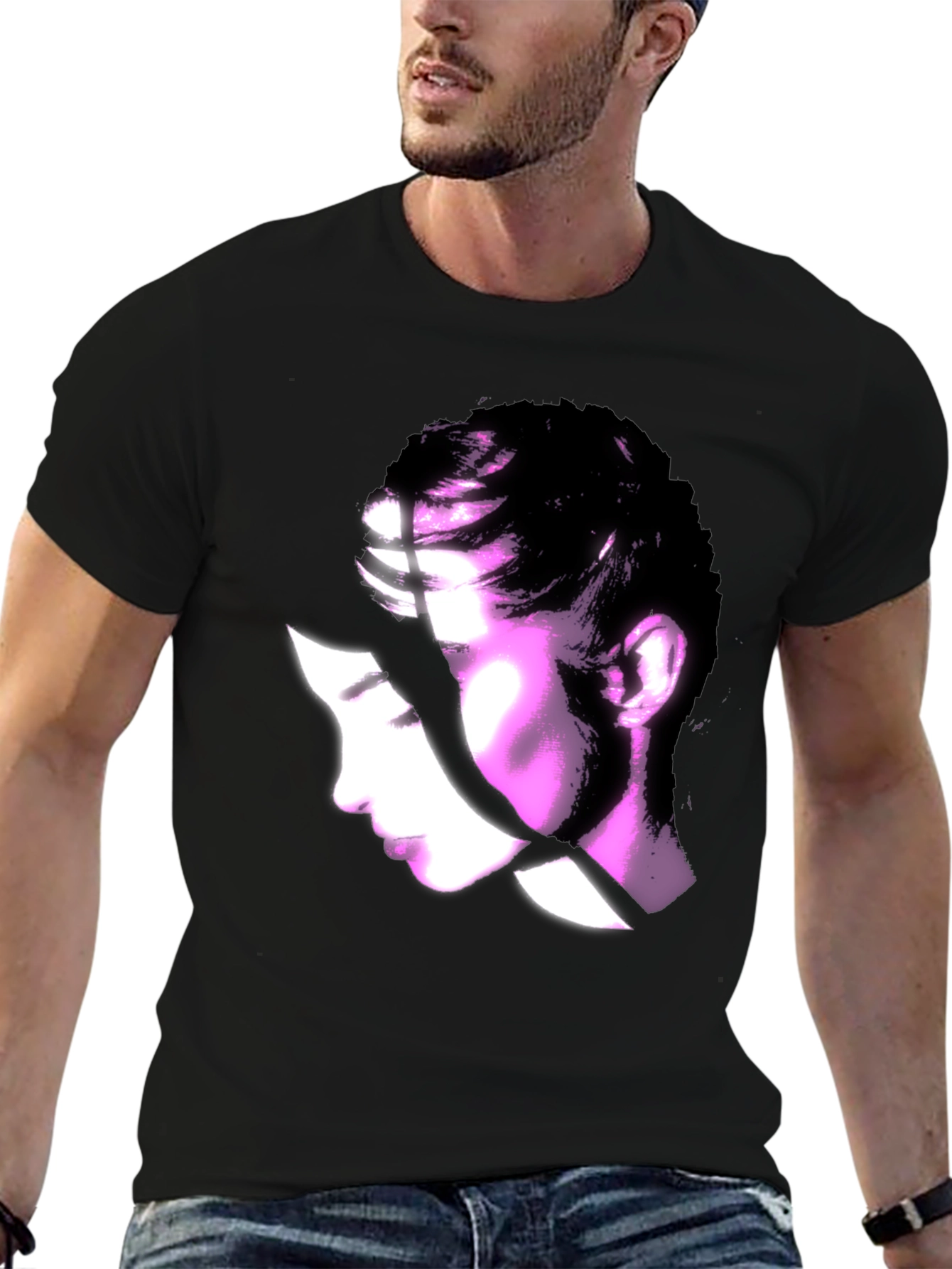 Abstract Woman Graphic Black T-Shirt