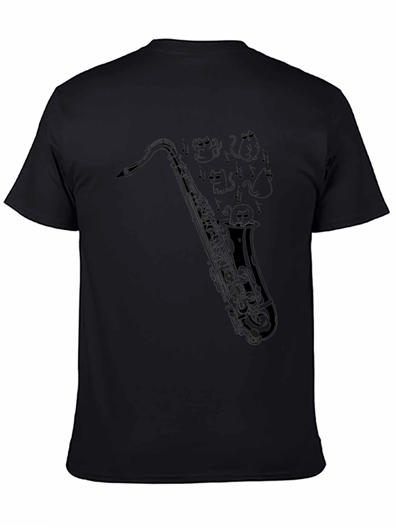 Cool Saxophone Cats Graphic T-Shirt