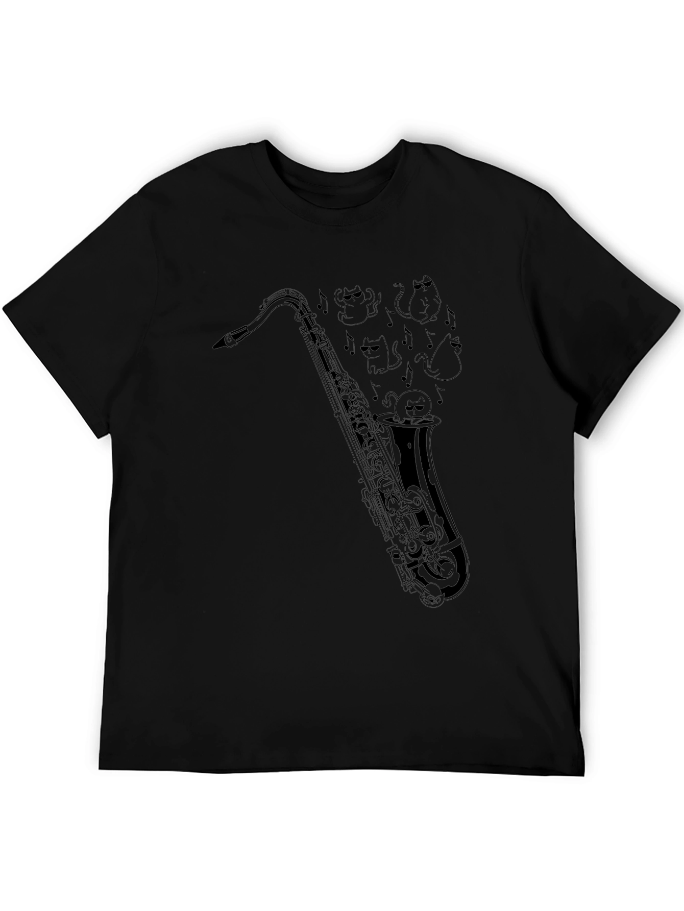 Cool Saxophone Cats Graphic T-Shirt