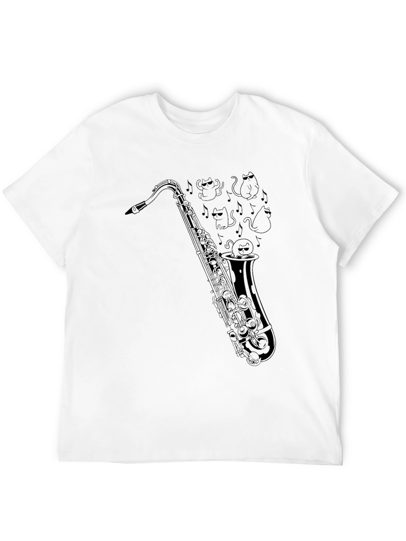 Cool Saxophone Cats Graphic T-Shirt