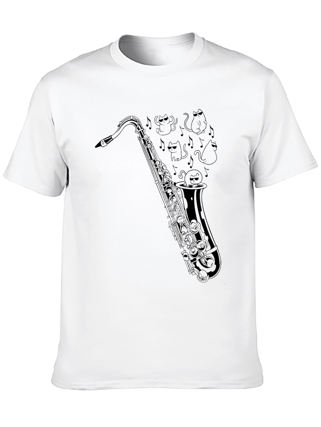 Cool Saxophone Cats Graphic T-Shirt