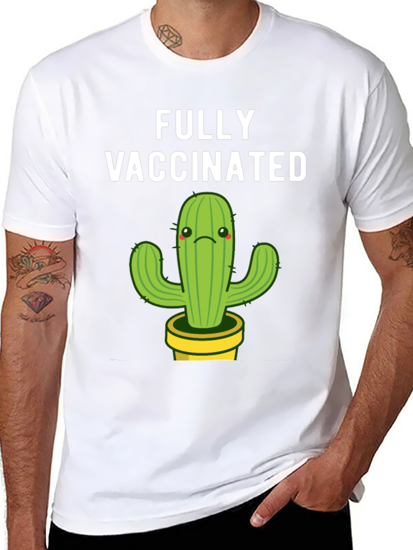 Fully Vaccinated Cactus Graphic Tee