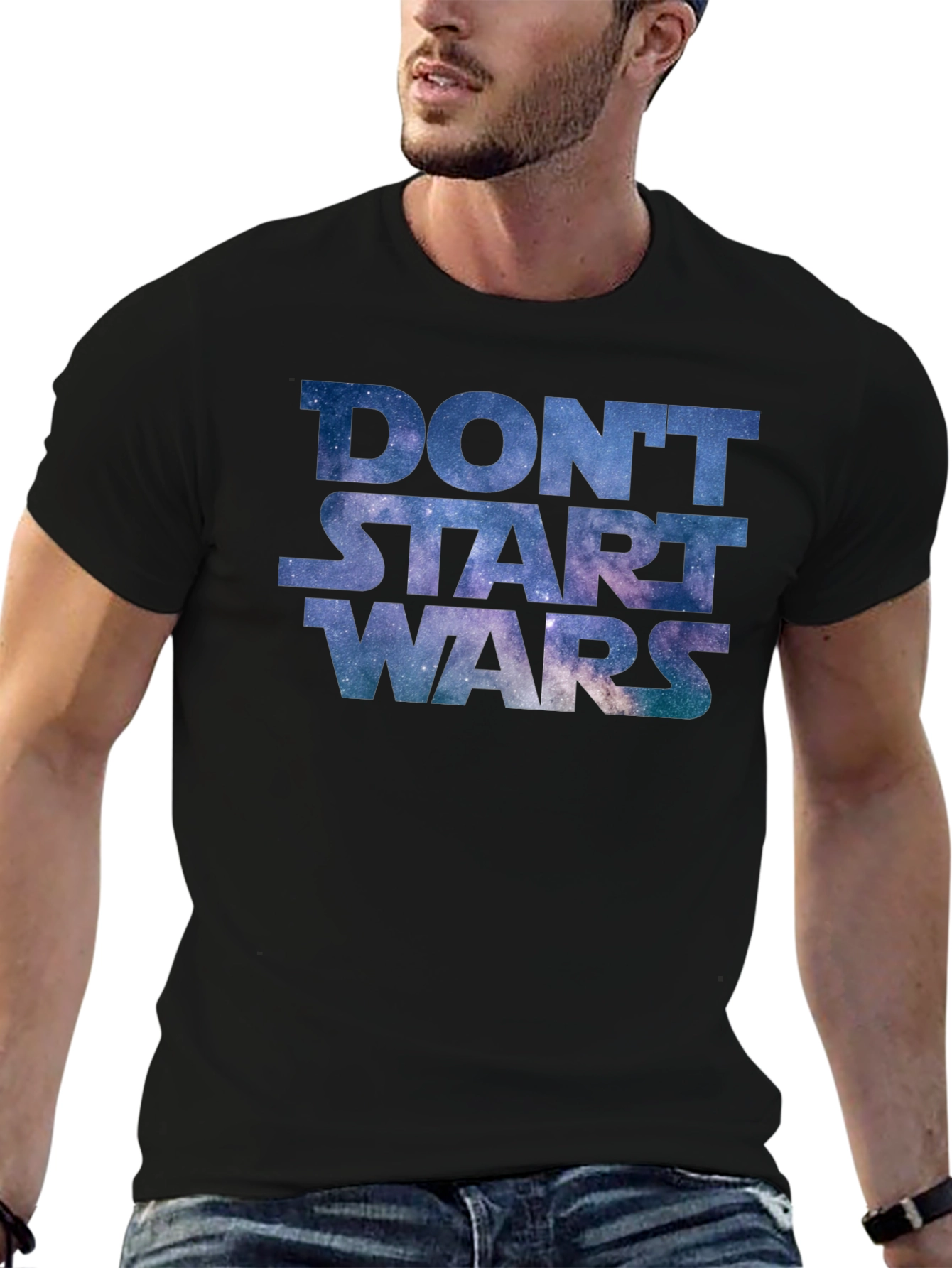Dont Start Wars Galaxy Print Tee
