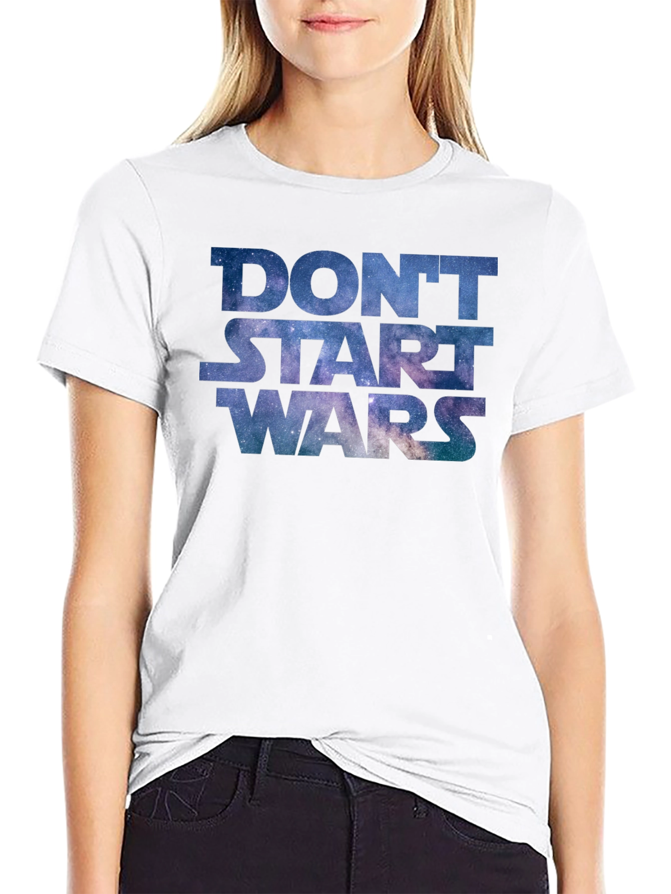 Dont Start Wars Galaxy Print Tee