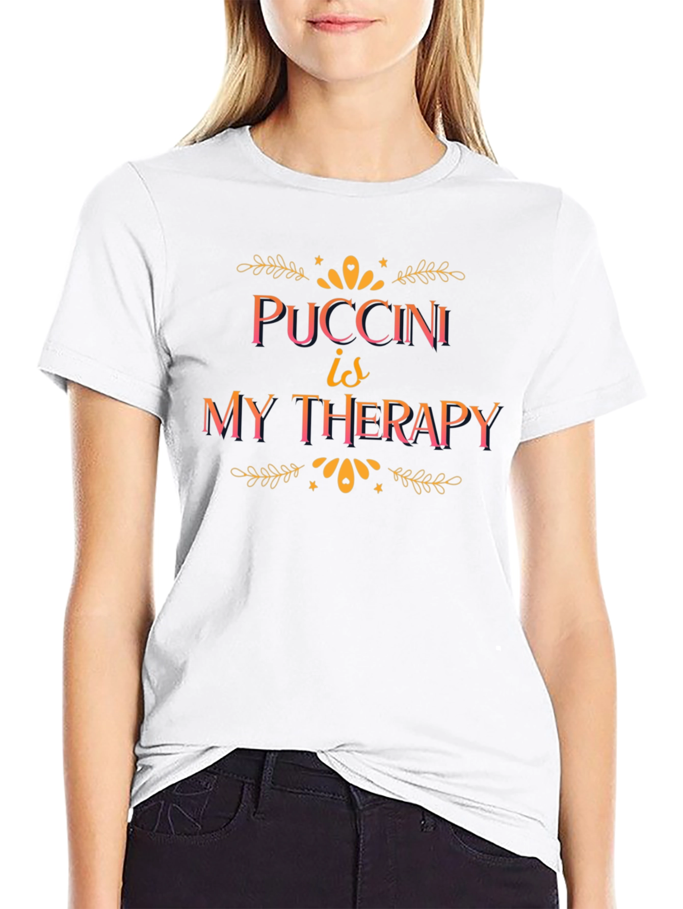 Puccini is My Therapy Black Graphic Tee