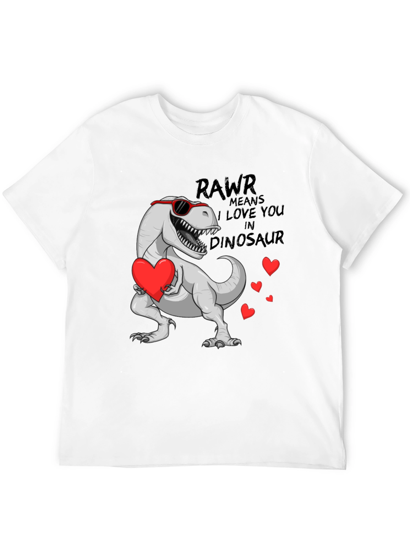 Rawr Means I Love You Dinosaur Valentines Day T-Shirt
