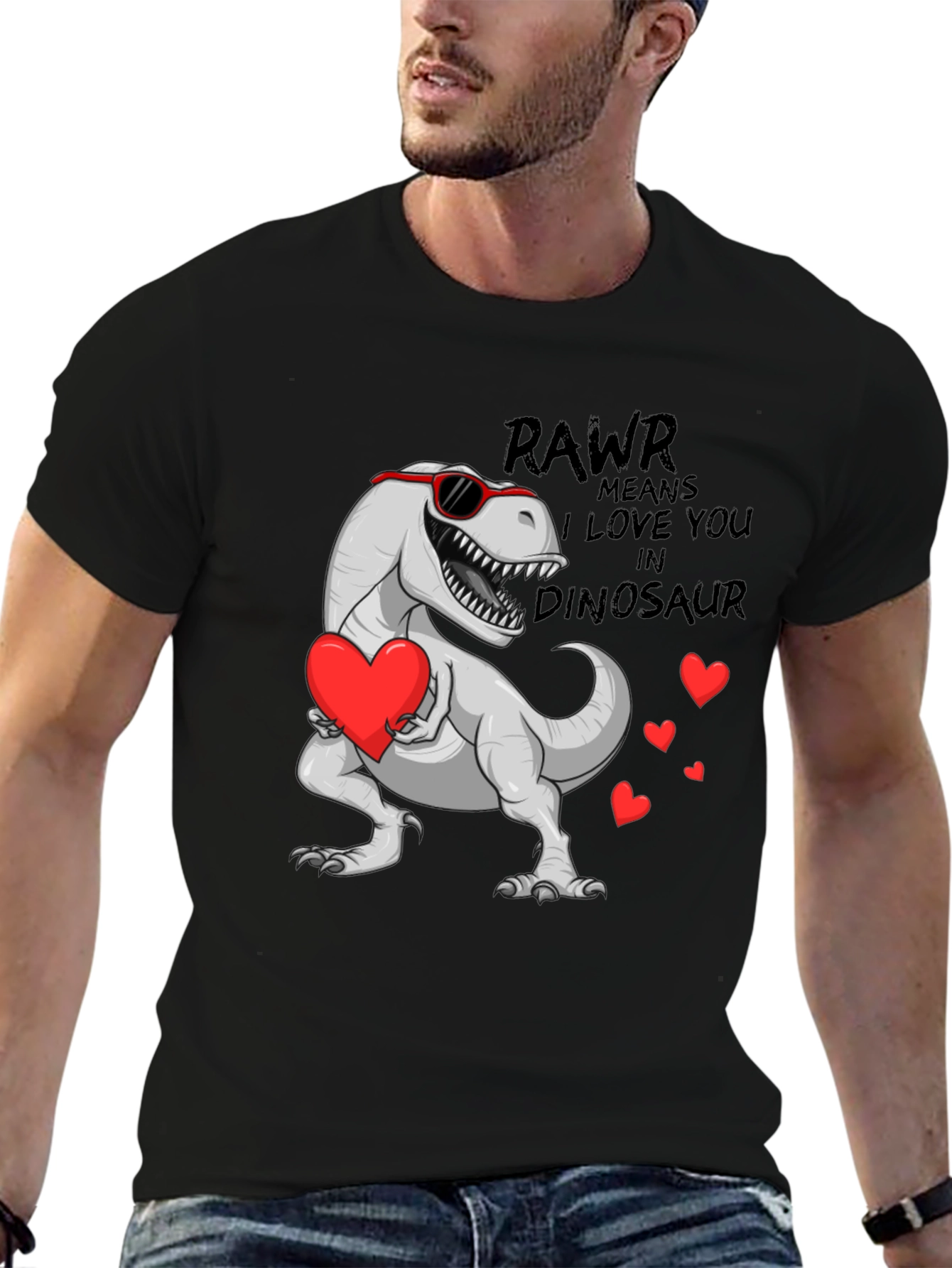 Rawr Means I Love You Dinosaur Valentines Day T-Shirt