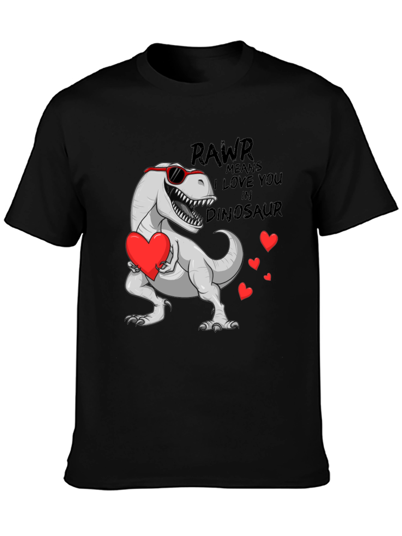 Rawr Means I Love You Dinosaur Valentines Day T-Shirt