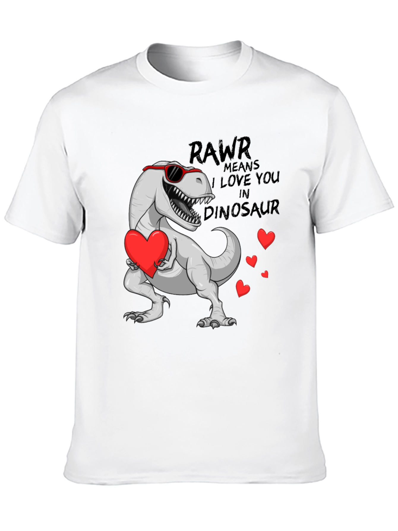 Rawr Means I Love You Dinosaur Valentines Day T-Shirt