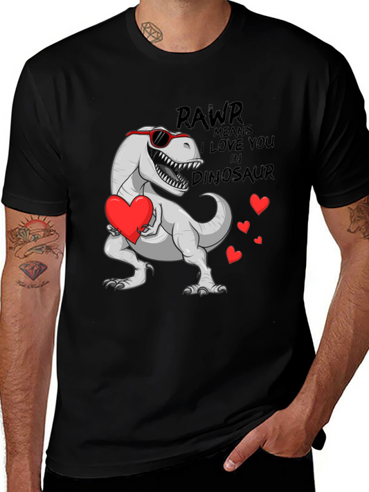 Rawr Means I Love You Dinosaur Valentines Day T-Shirt