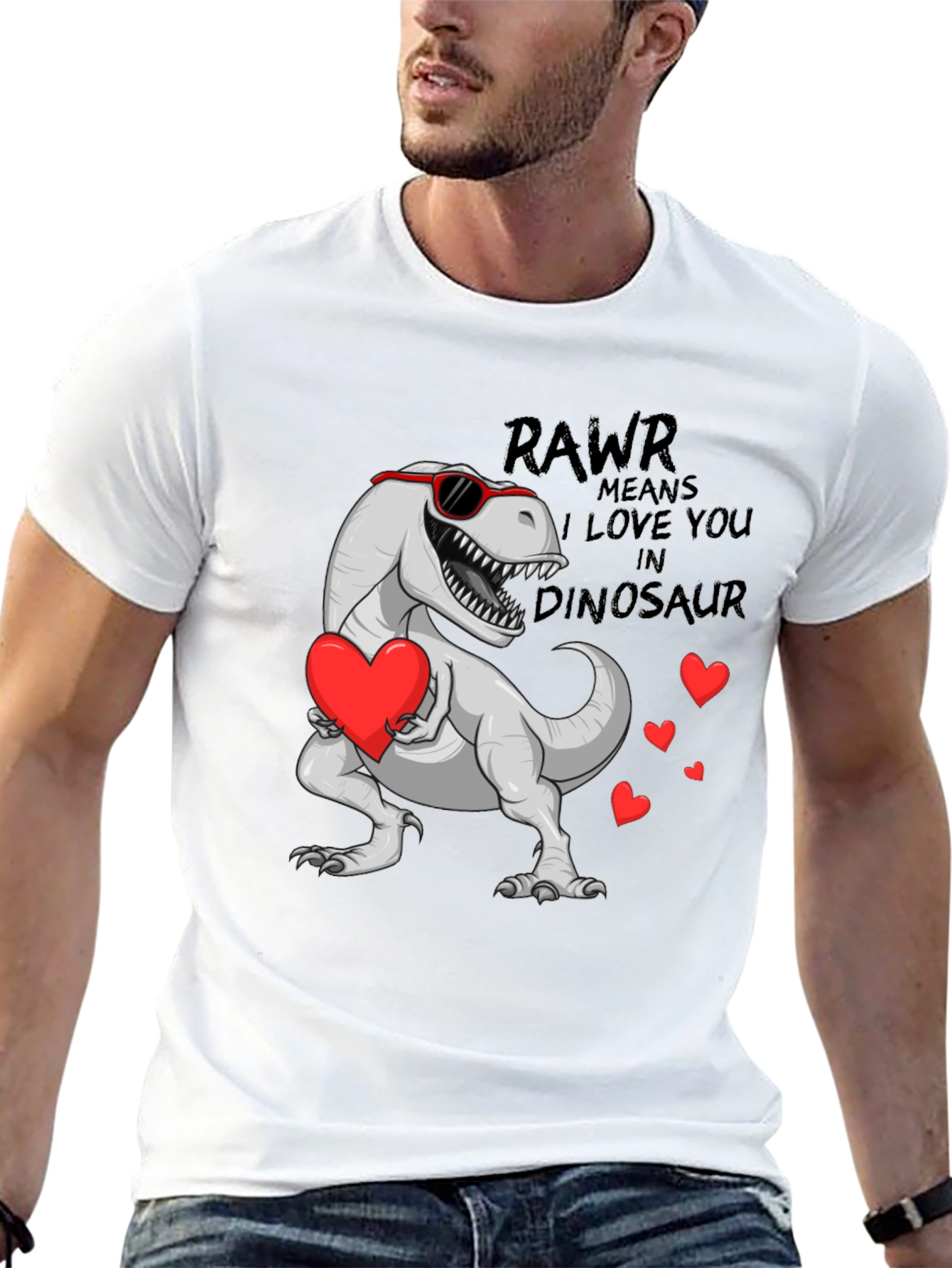 Rawr Means I Love You Dinosaur Valentines Day T-Shirt