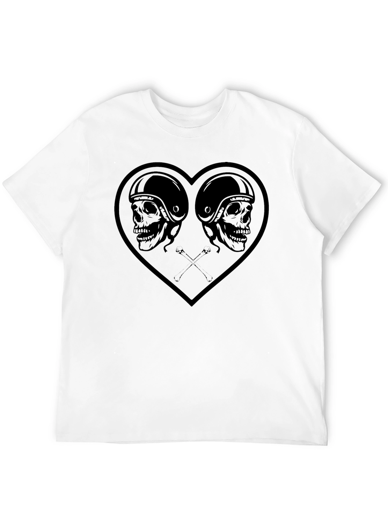 Skull Heart Graphic Tee - Mens Black T-Shirt