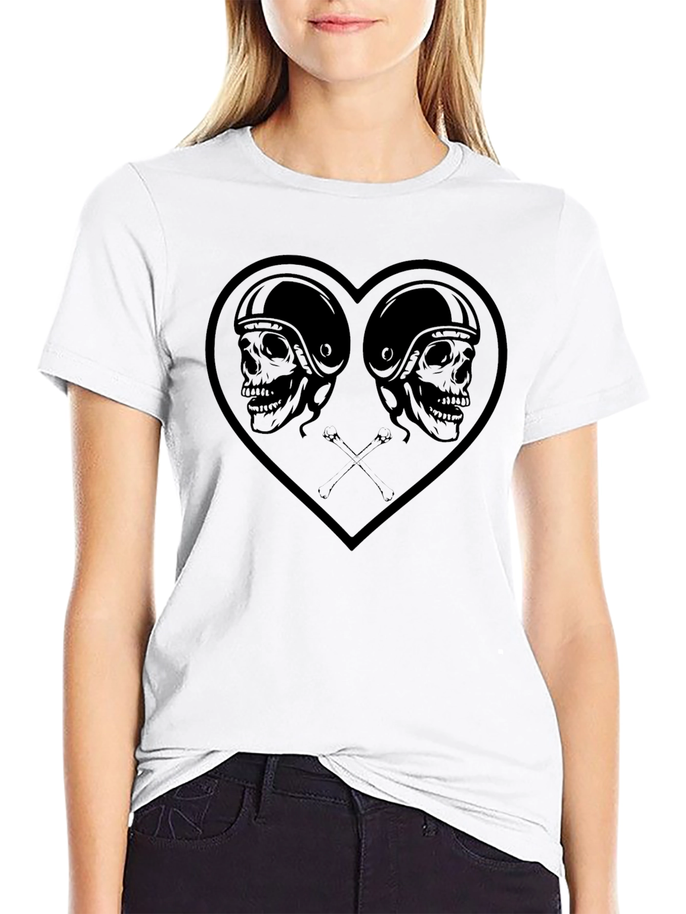 Skull Heart Graphic Tee - Mens Black T-Shirt