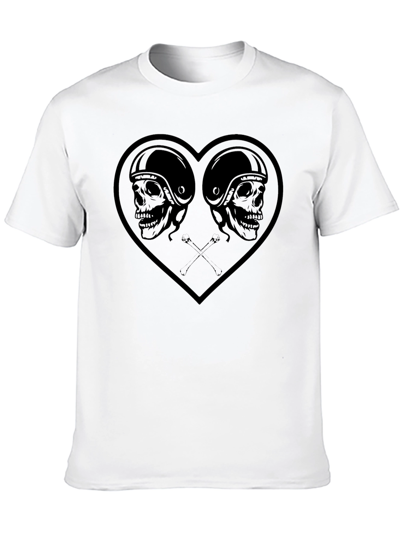 Skull Heart Graphic Tee - Mens Black T-Shirt