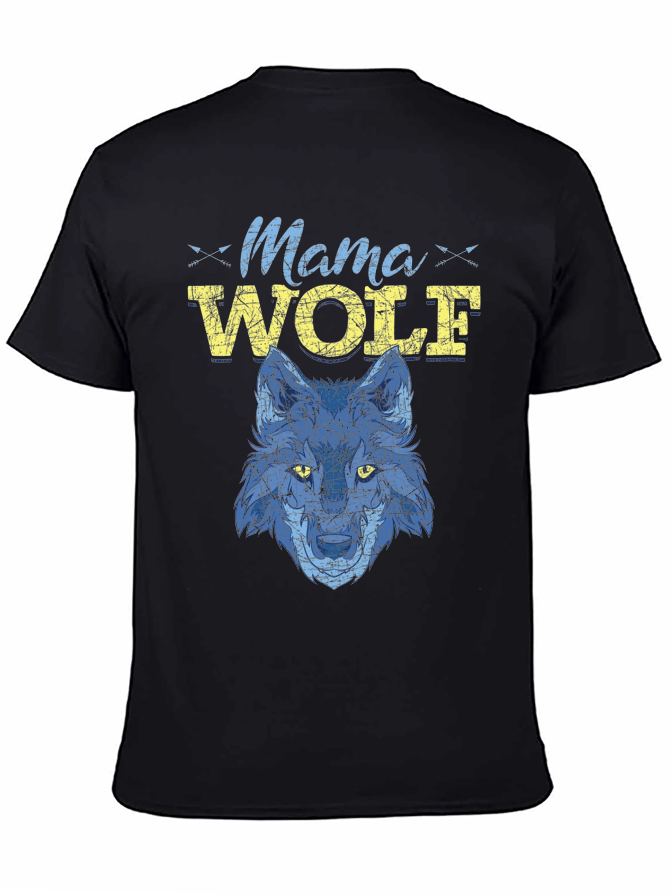 Mama Wolf Graphic Tee - Blue Wolf Design