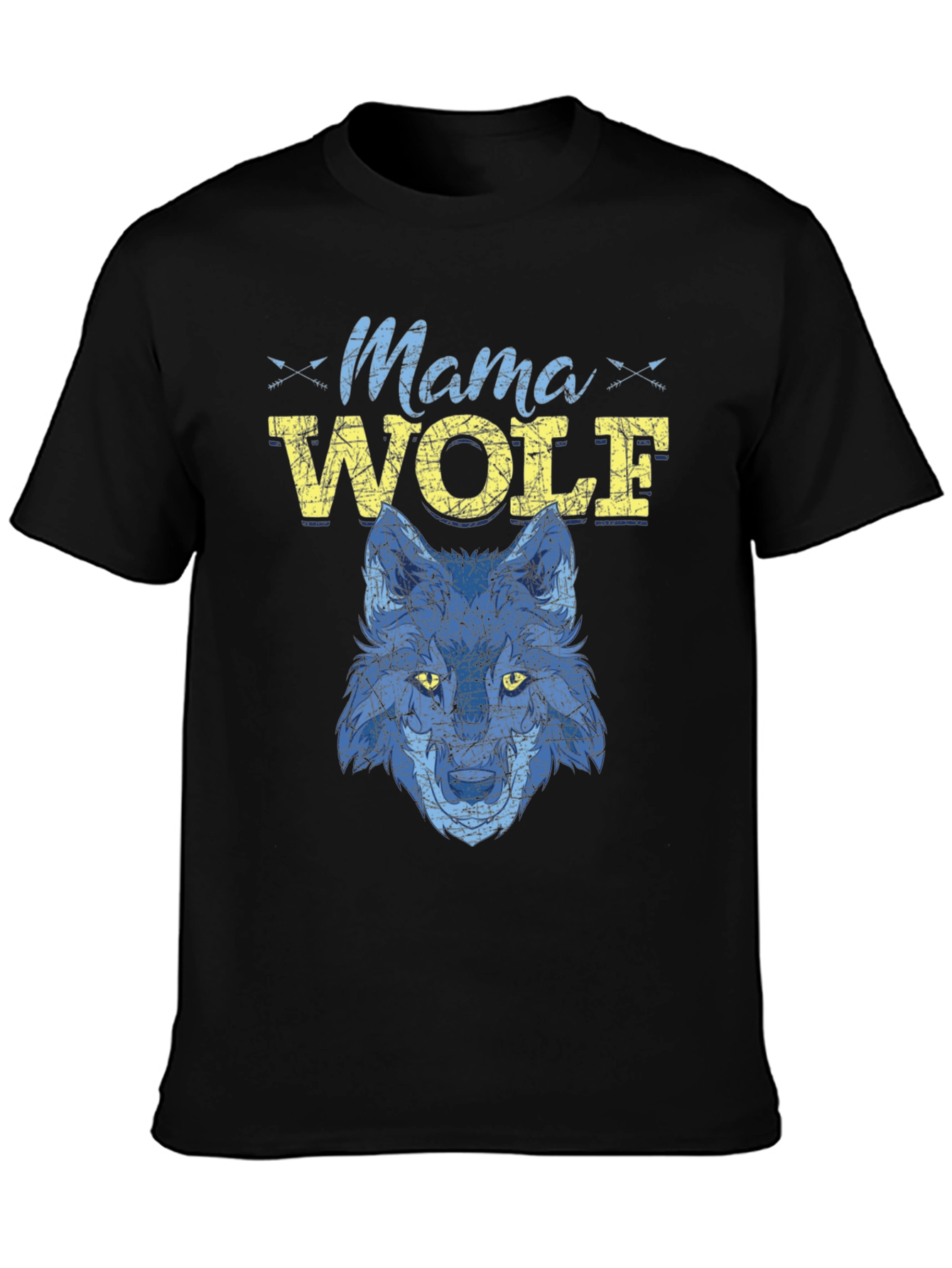 Mama Wolf Graphic Tee - Blue Wolf Design