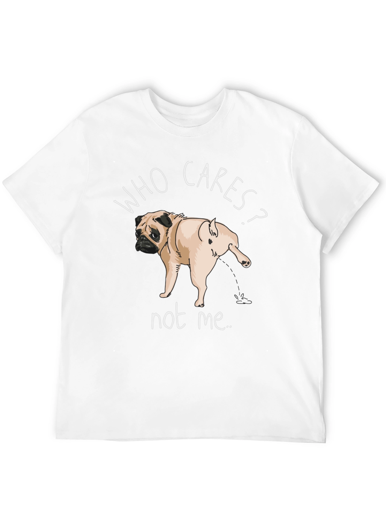 Who Cares Pug Black T-Shirt