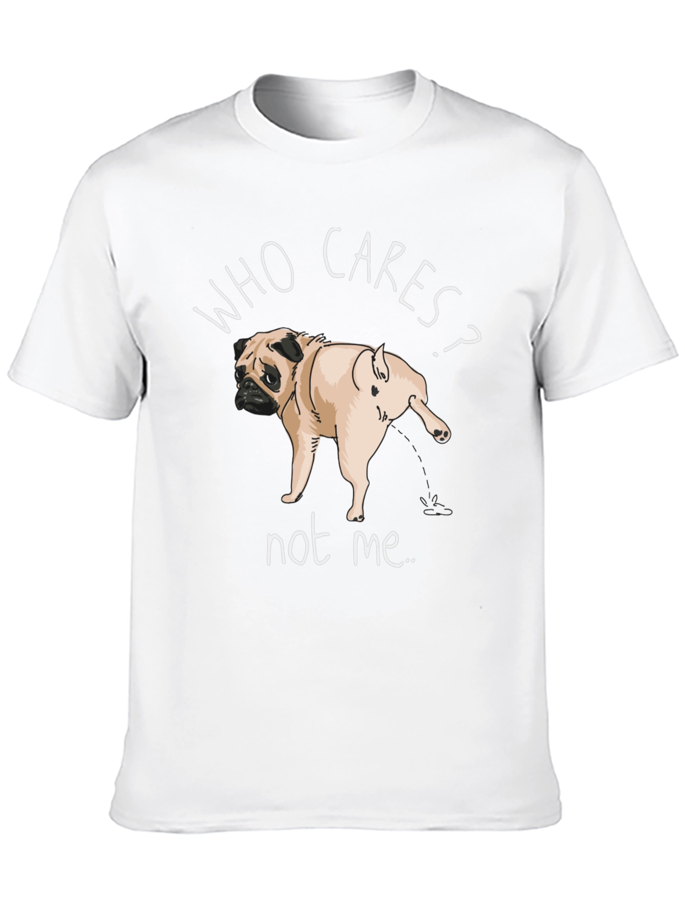 Who Cares Pug Black T-Shirt