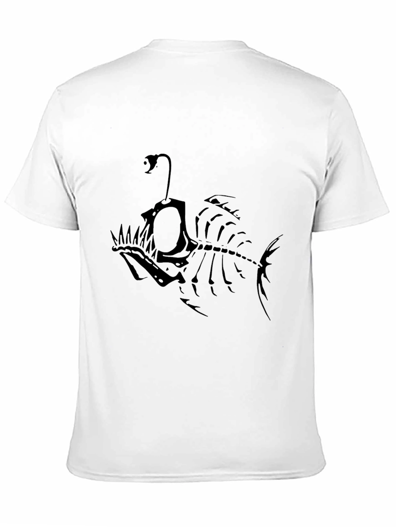 Angler Fish Skeleton Graphic Tee - Black