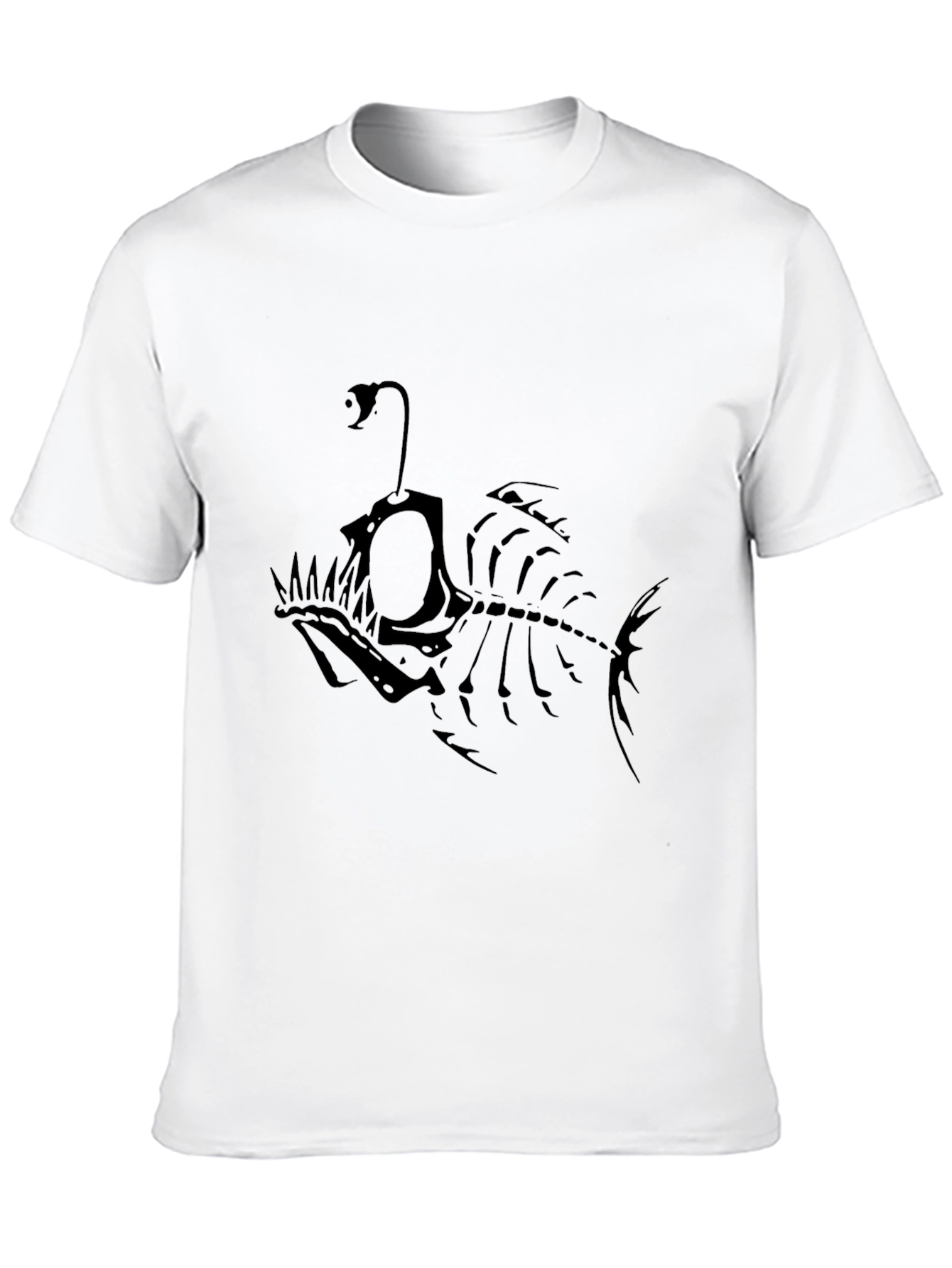 Angler Fish Skeleton Graphic Tee - Black