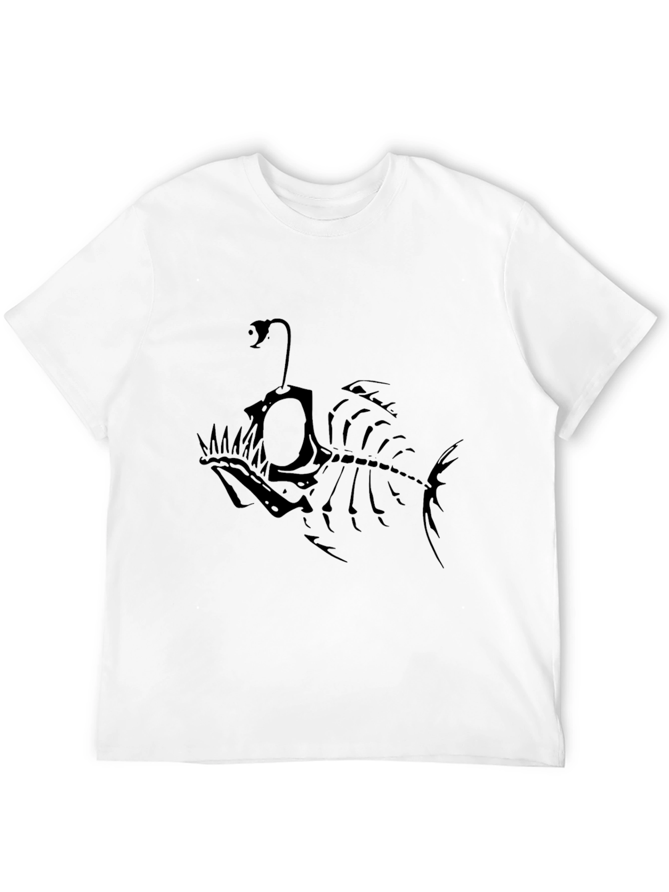 Angler Fish Skeleton Graphic Tee - Black