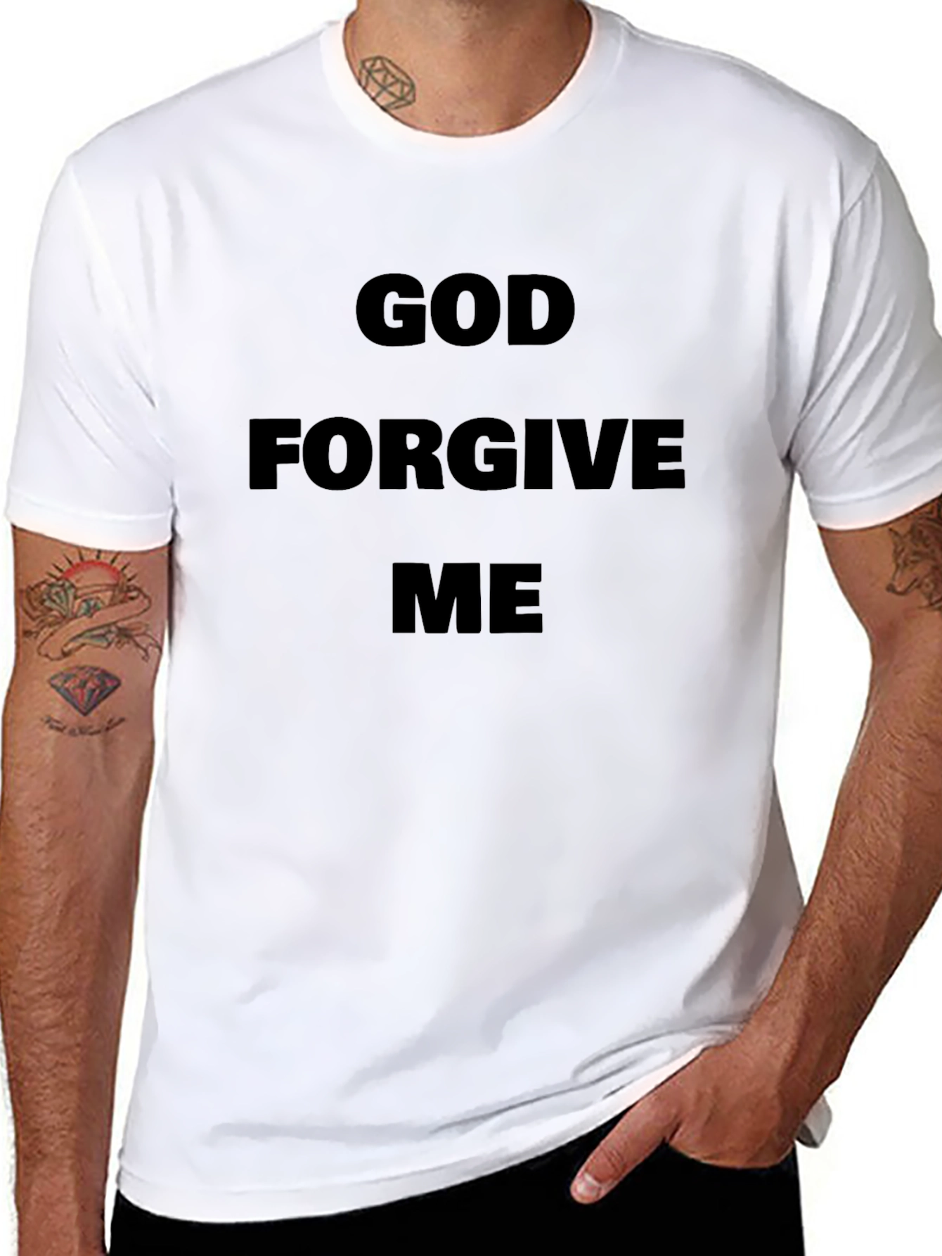 God Forgive Me Black Graphic Tee