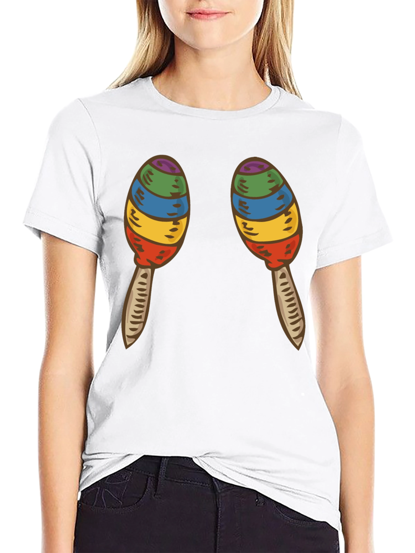 Maracas Graphic Tee - Black Cotton T-Shirt