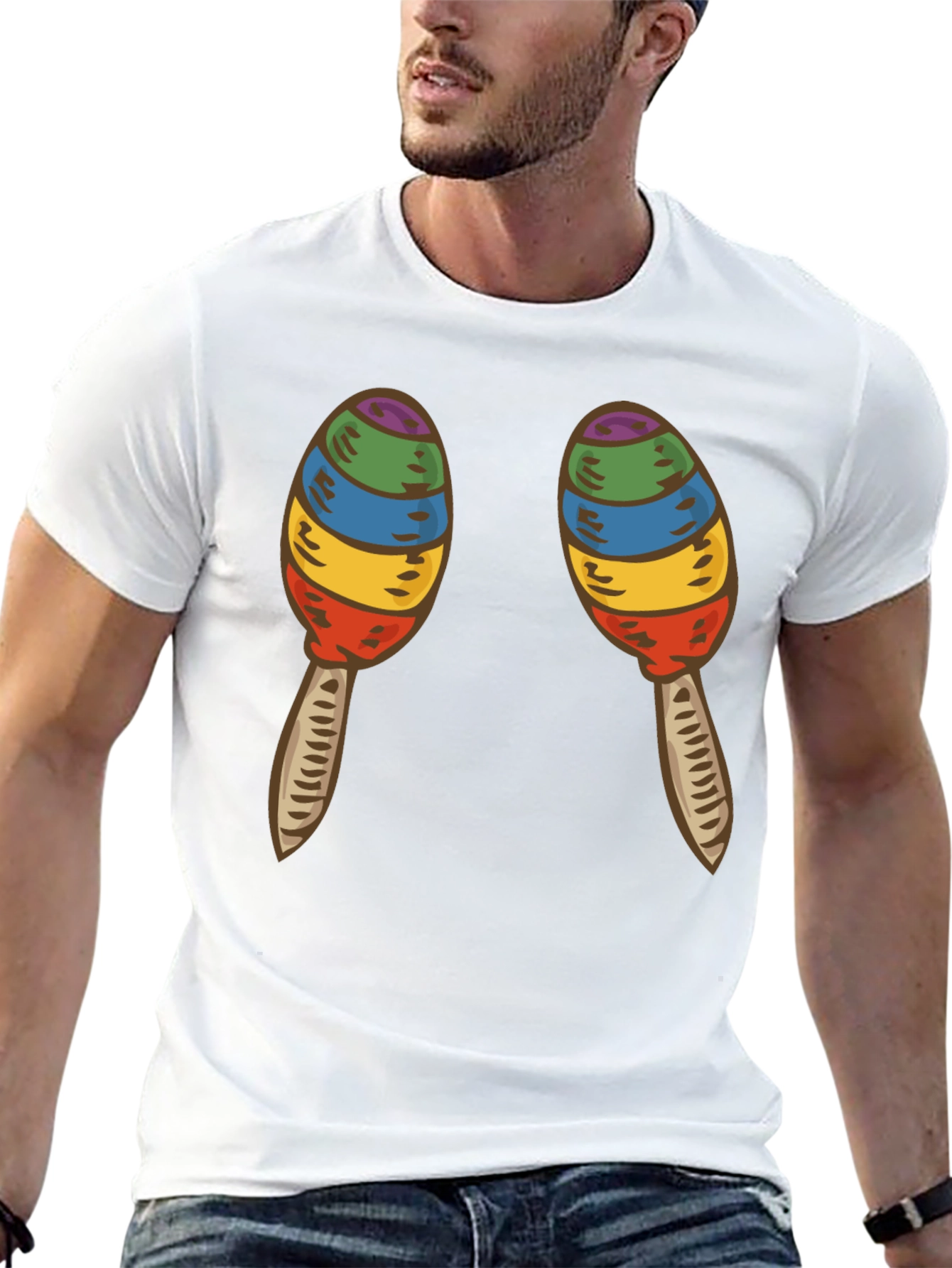 Maracas Graphic Tee - Black Cotton T-Shirt