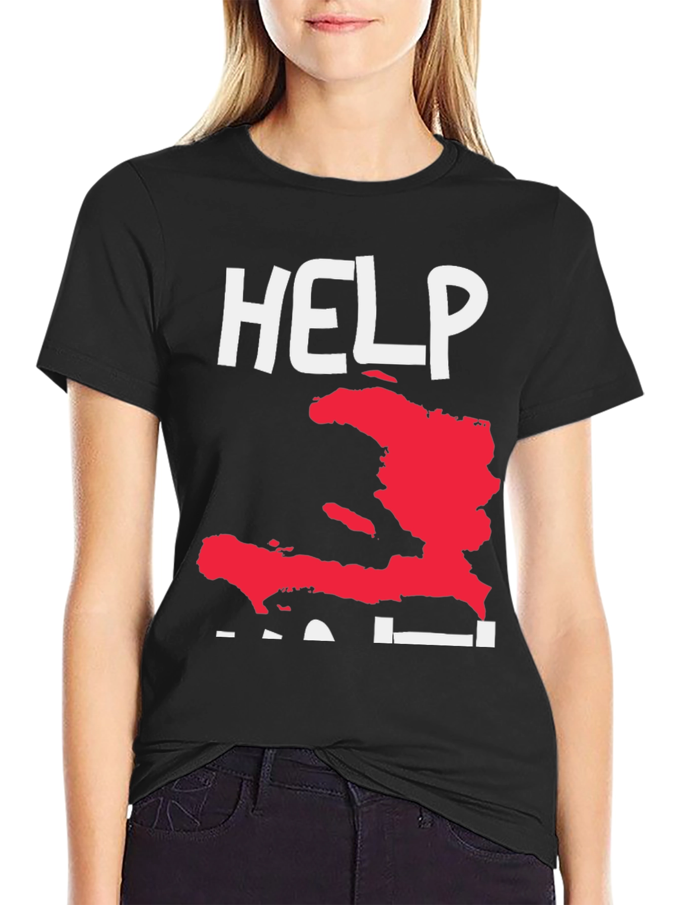 Help Haiti T-Shirt Black Tee with Graphic