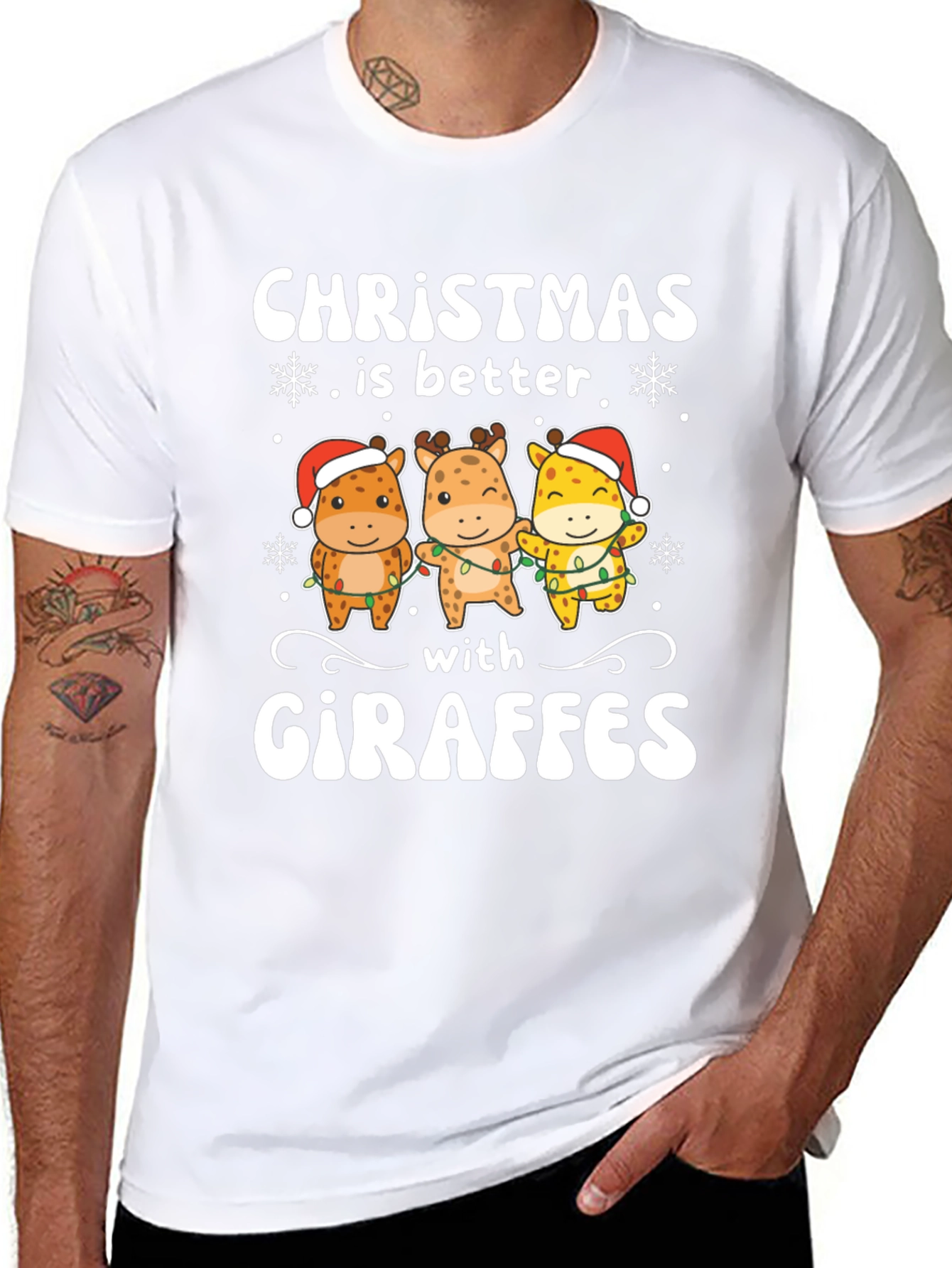 Christmas Giraffe T-Shirt