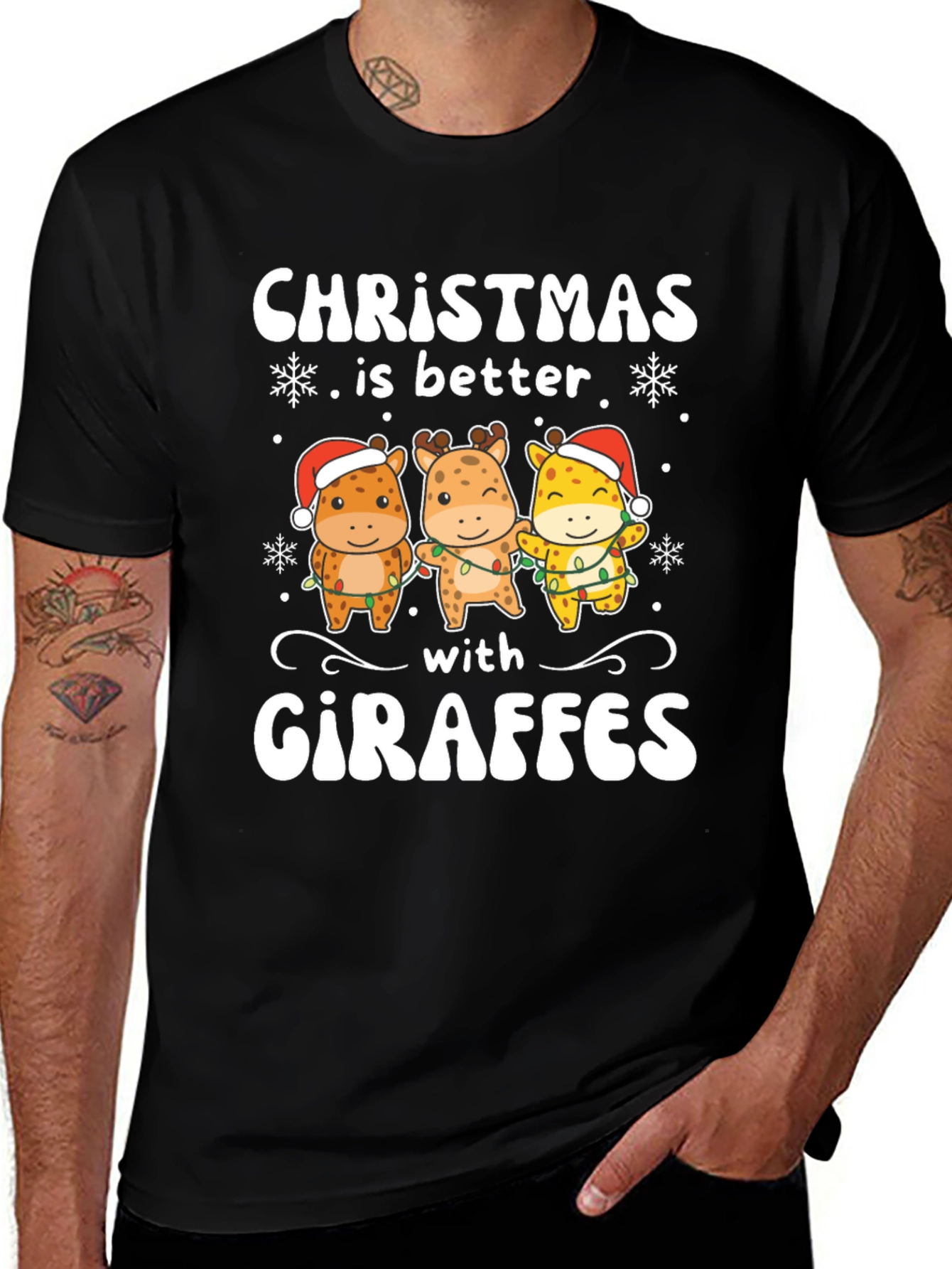 Christmas Giraffe T-Shirt