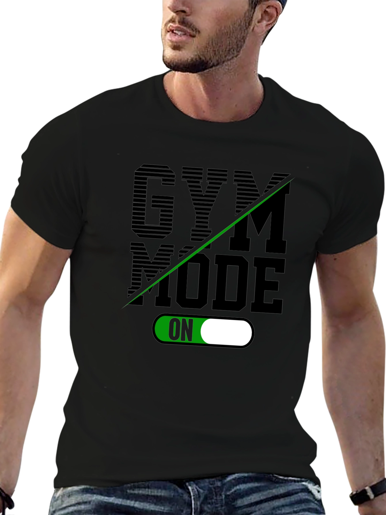 Gym Mode On Black T-Shirt