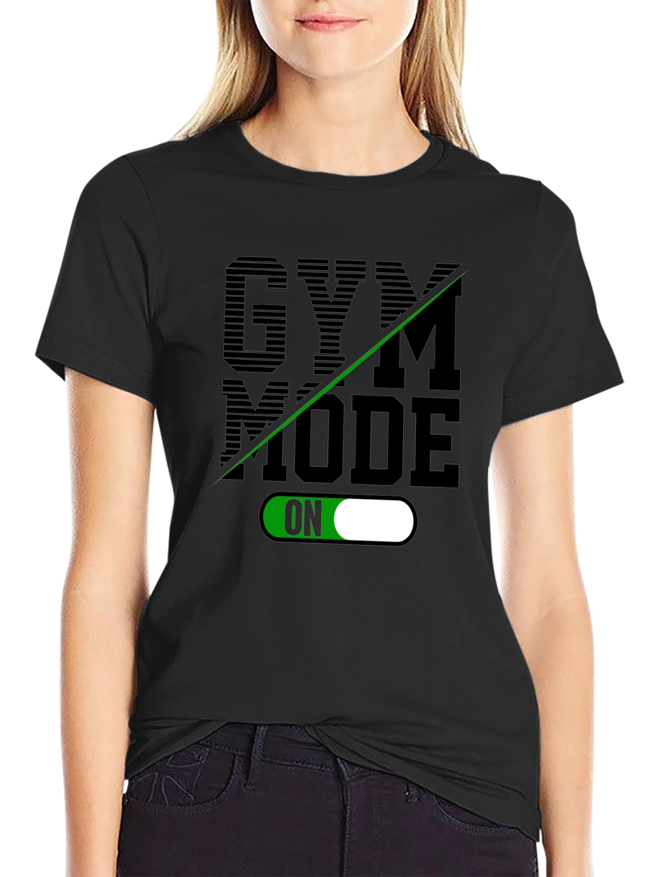 Gym Mode On Black T-Shirt
