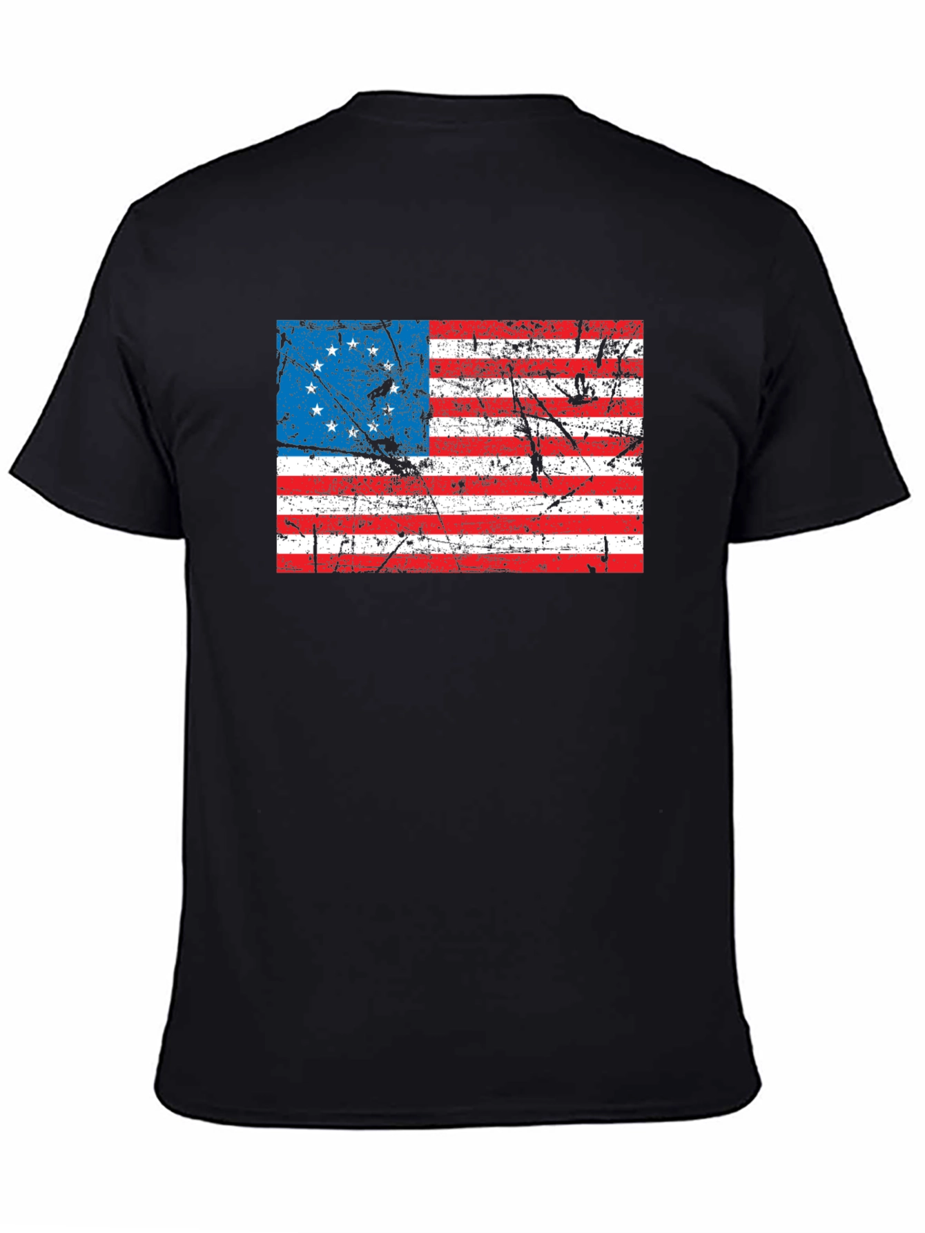 Betsy Ross Flag Graphic Tee - Black