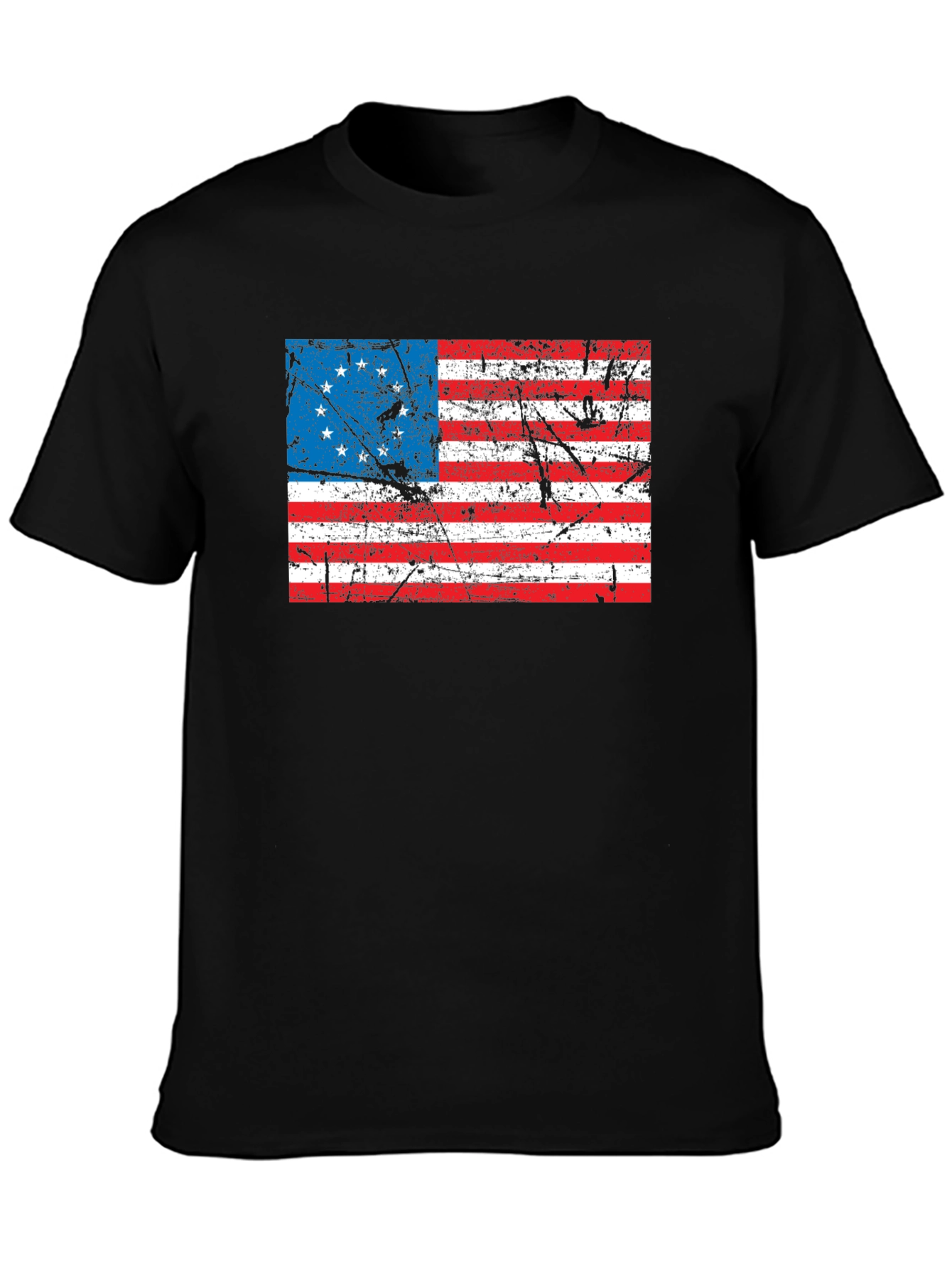 Betsy Ross Flag Graphic Tee - Black