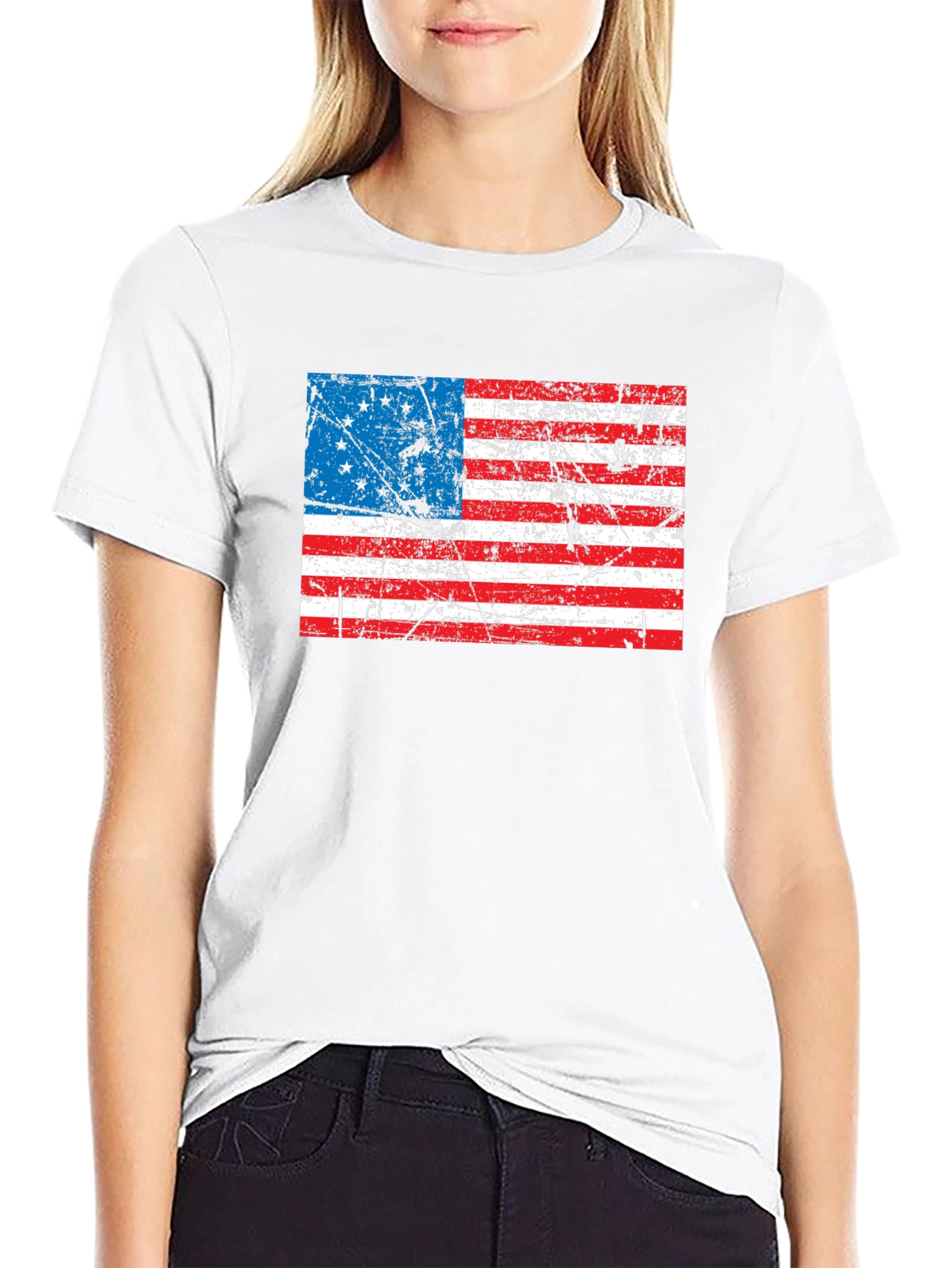 Betsy Ross Flag Graphic Tee - Black