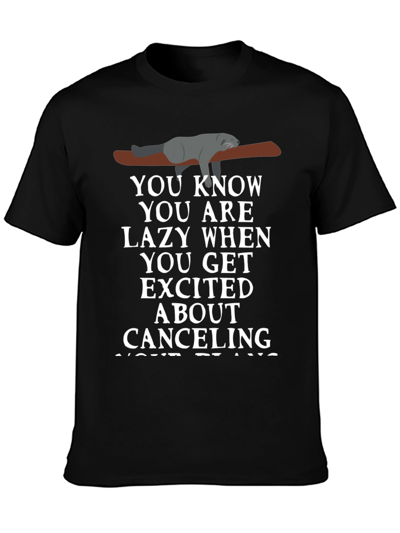 Lazy Raccoon T-Shirt: Cancel Plans!