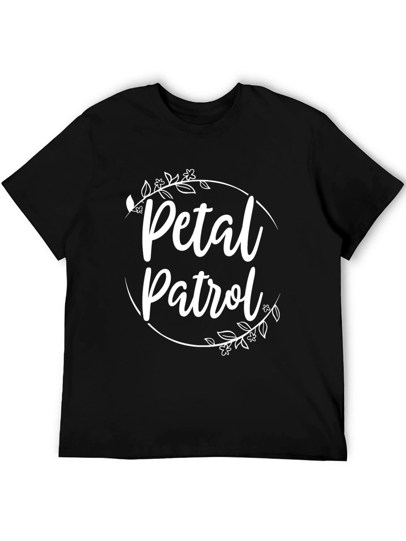 Petal Patrol Graphic Tee - Black Crew Neck T-Shirt