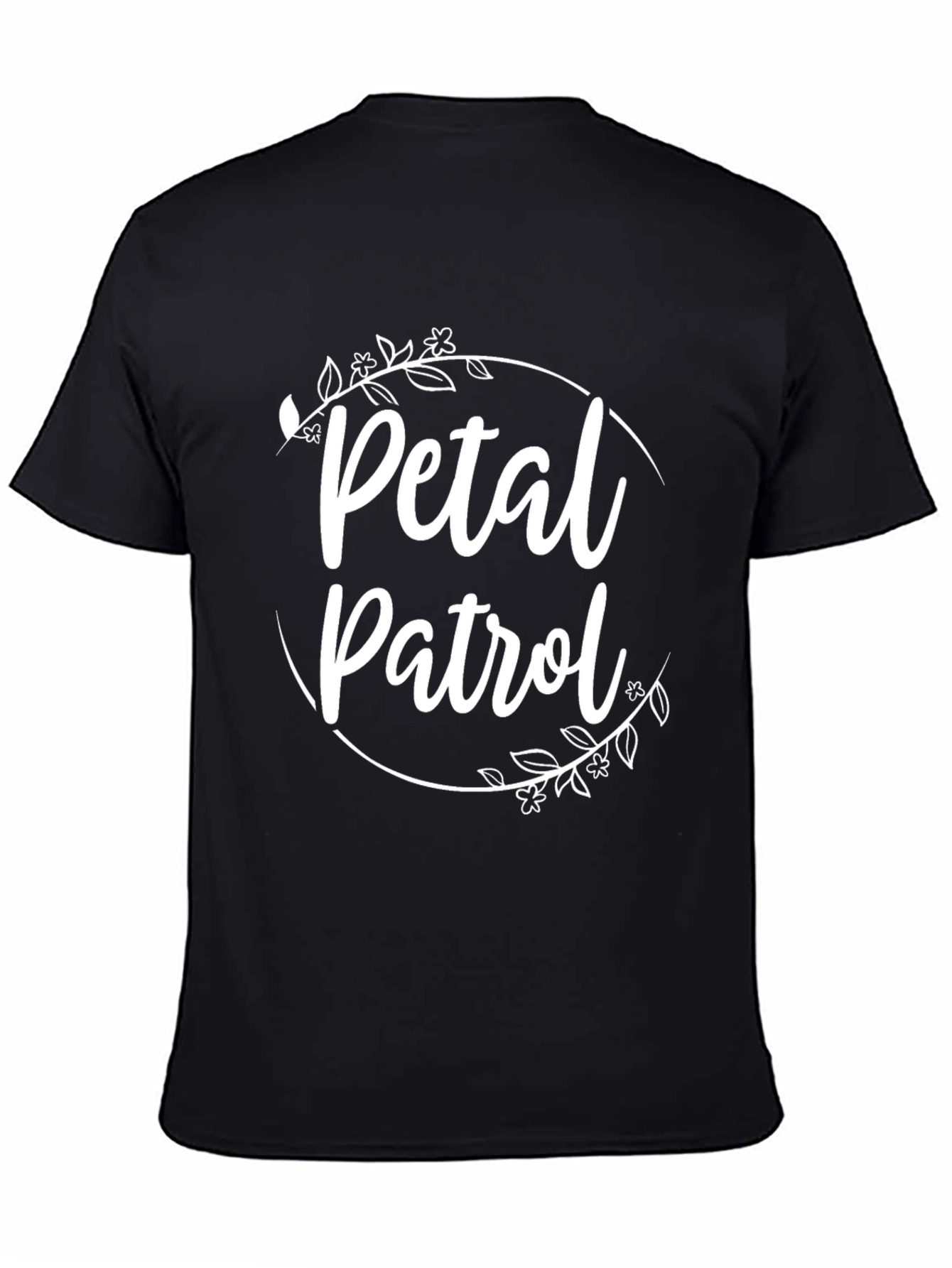 Petal Patrol Graphic Tee - Black Crew Neck T-Shirt