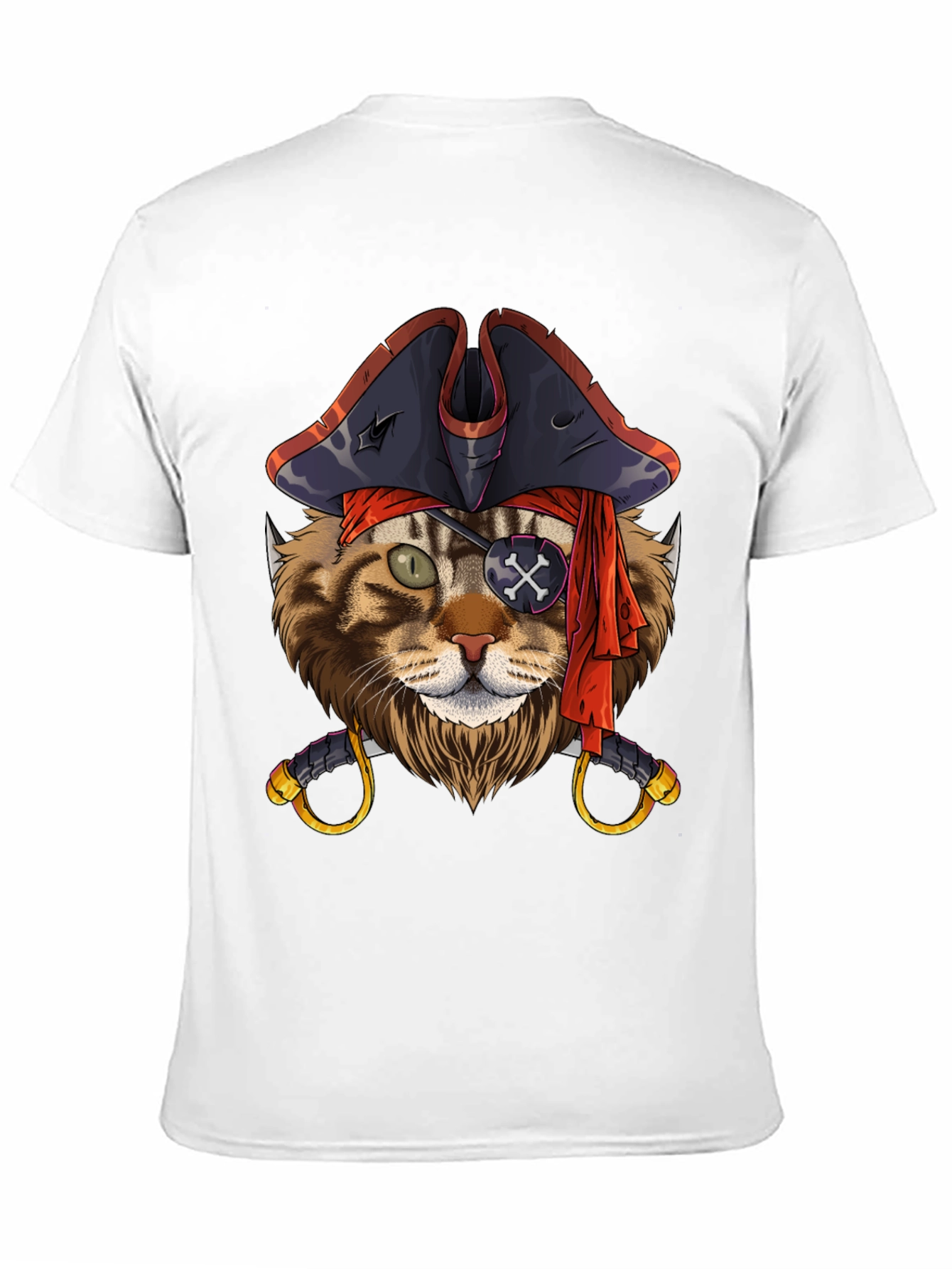 Pirate Cat Graphic T-Shirt - Funny Feline Design