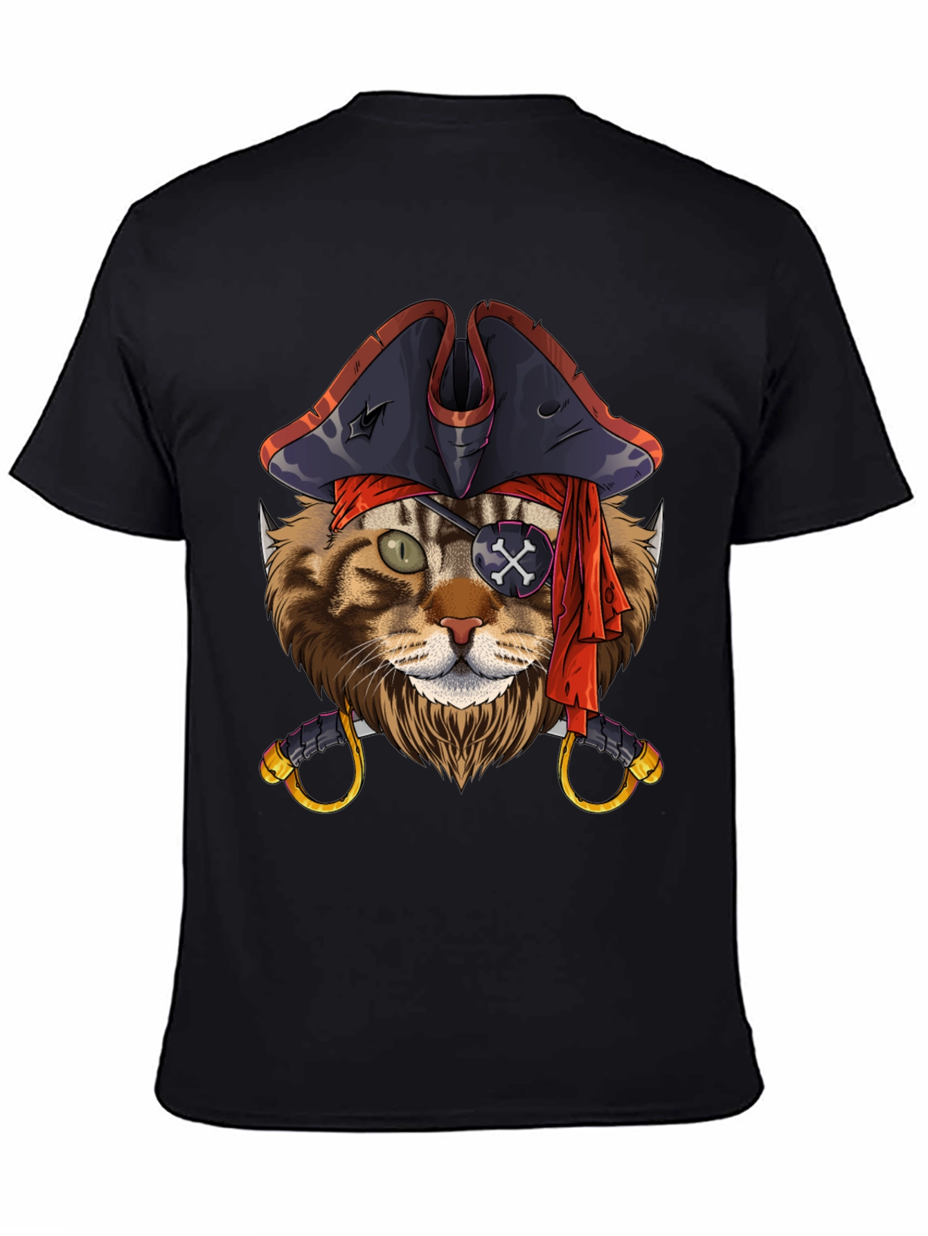 Pirate Cat Graphic T-Shirt - Funny Feline Design