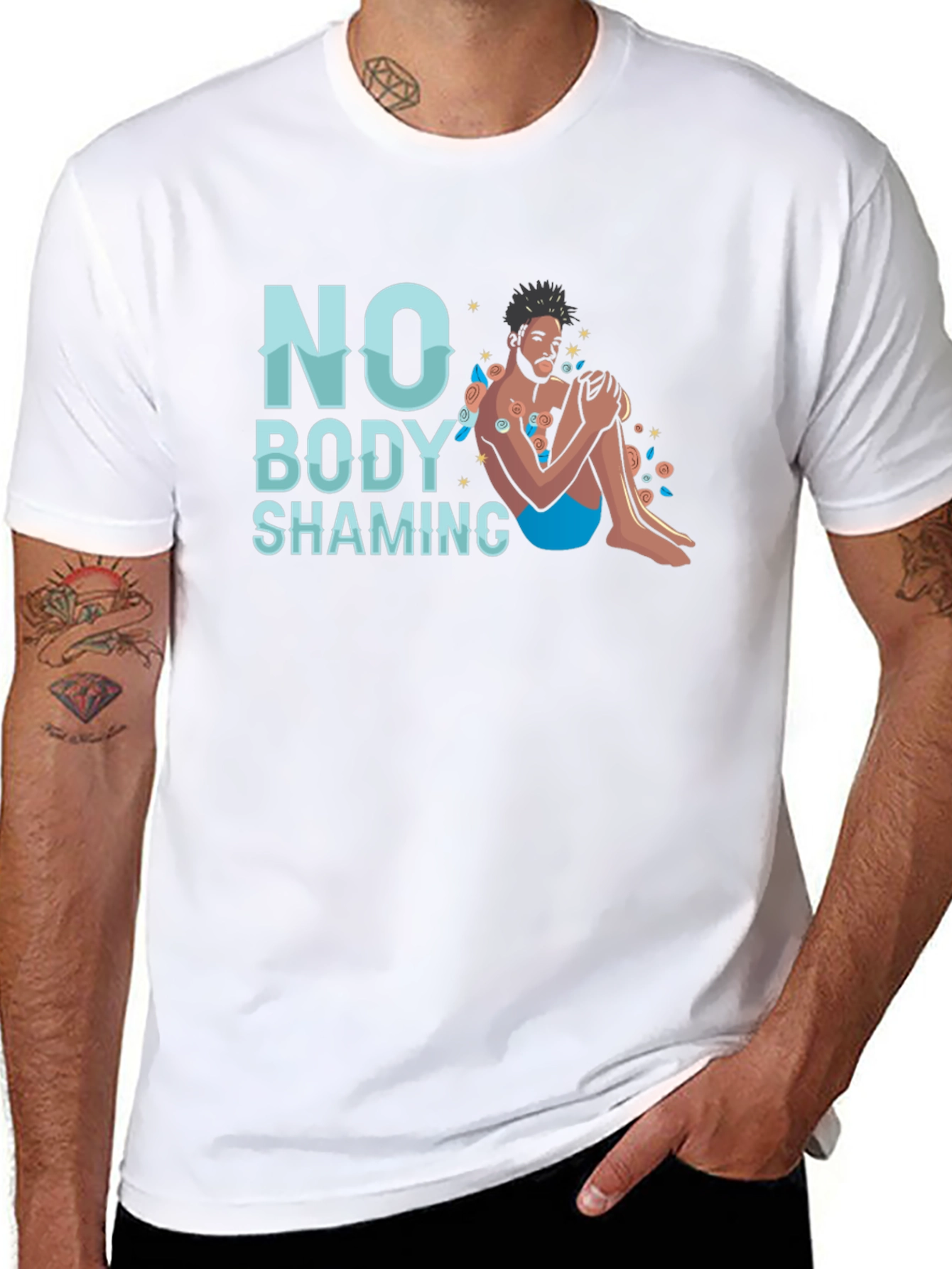 No Body Shaming Graphic T-Shirt - Comfort Fit