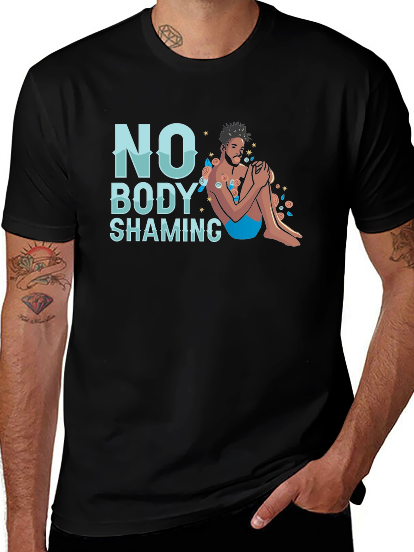 No Body Shaming Graphic T-Shirt - Comfort Fit